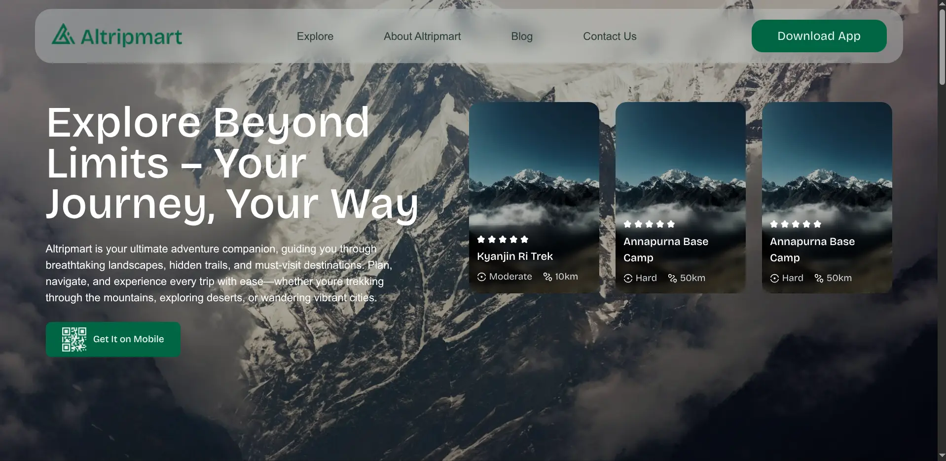 Altripmart travel platform project preview